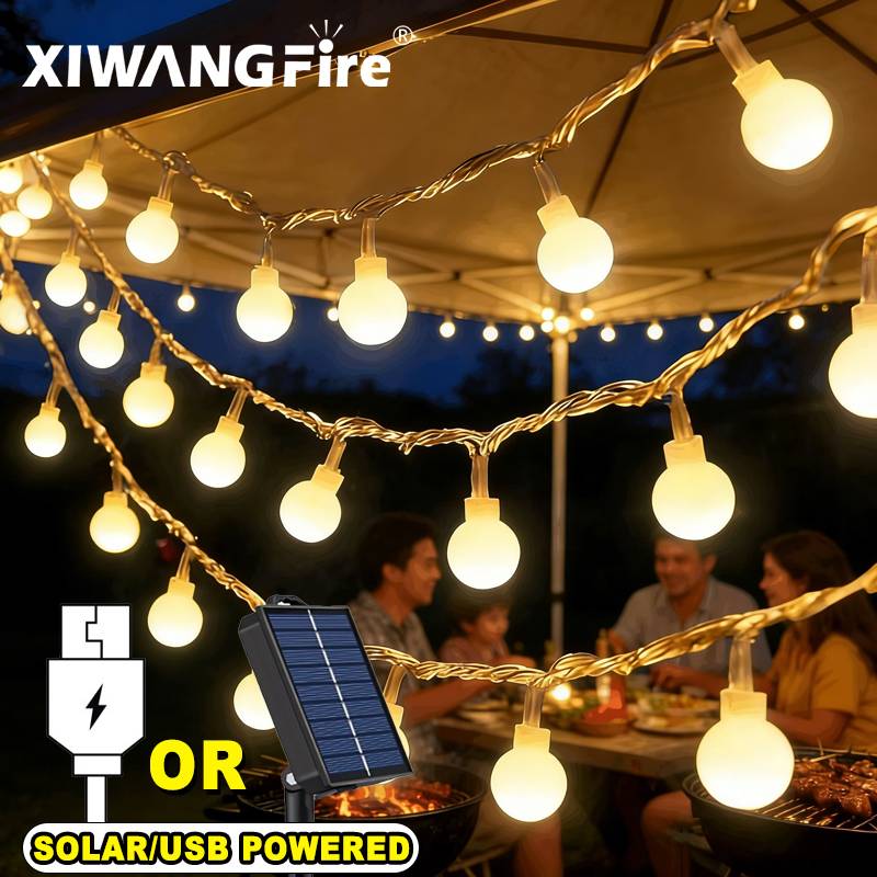 Outdoor Power Outlet Solar - 3-10M Solar/USB/Battery String Lights, Fairy Globe