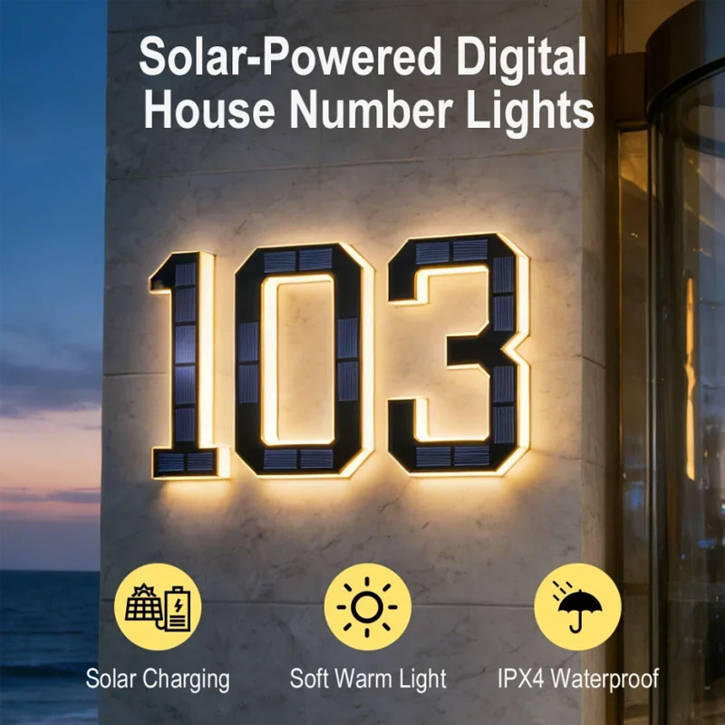 Solar Powered House Number Sig - Outdoor Power Number ulasan dan harga