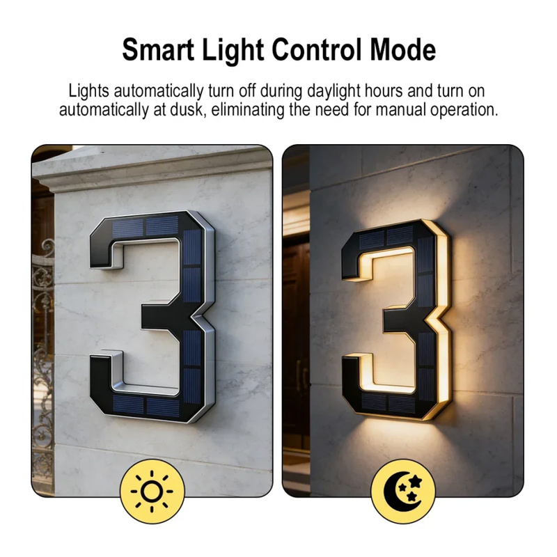 Solar Powered House Number Sig - Outdoor Power Number ulasan dan harga