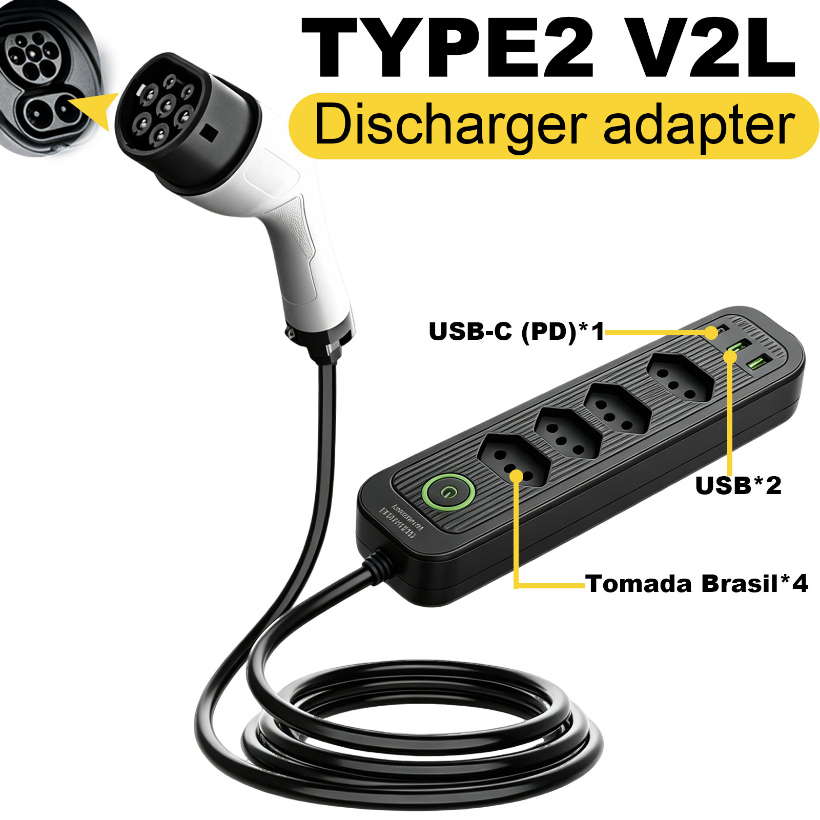 Type2 V2L Discharge Adapter 16 - Outdoor Power Solutions ulasan dan harga
