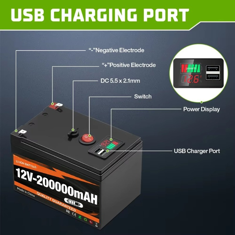 12V 200000mAh Rechargeable Lit - Outdoor Power Number ulasan dan harga