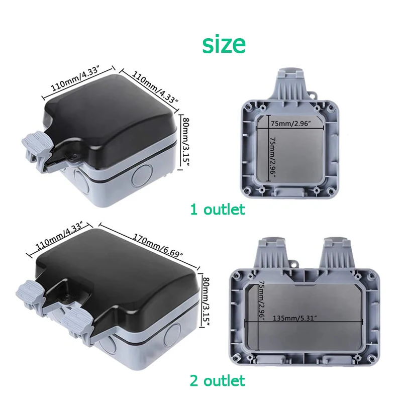 EU KR Outdoor Wall Waterproof  - Outdoor Power Solutions ulasan dan harga