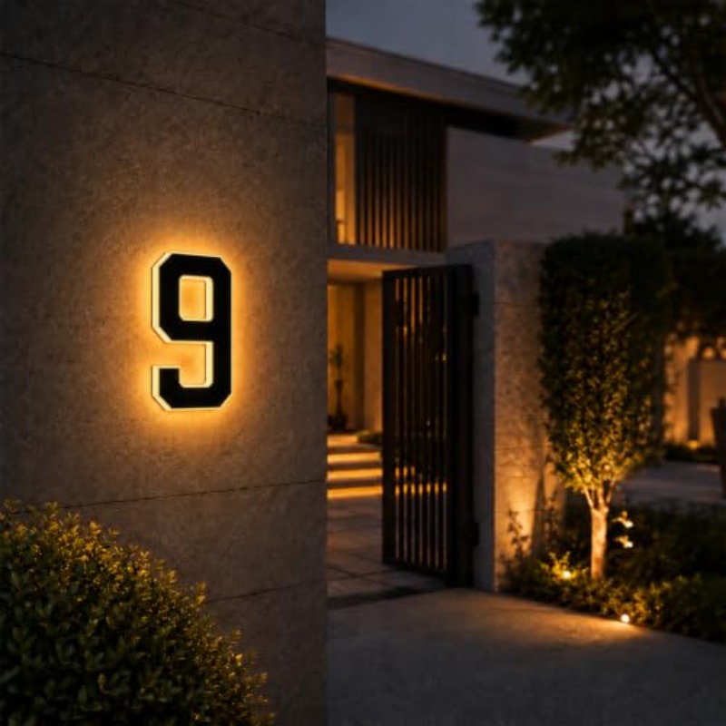 Solar Powered LED House Number - Outdoor Power Number ulasan dan harga